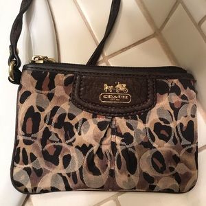 Coach cheetah print wristlet